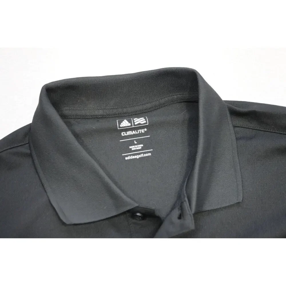 Adidas Golf Polo ClimaLite‎ Black Short Sleeve Athletic Golf Shirt Mens Sz Large